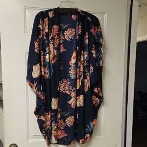 Umgee Navy Floral Kimono